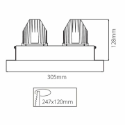 Mechanisches Systemzubehör, Kardaneinsatz ohne Rahmen für Modular System COB, Tiefe: 305 mm, Breite: