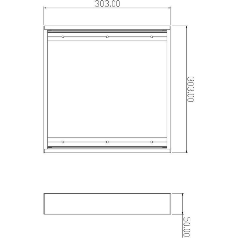 Deko-Light Mechanisches Systemzubehör, Aufbaurahmen 30x30, Tiefe: 303 mm, Breite: 303 mm, Höhe: 50 mm