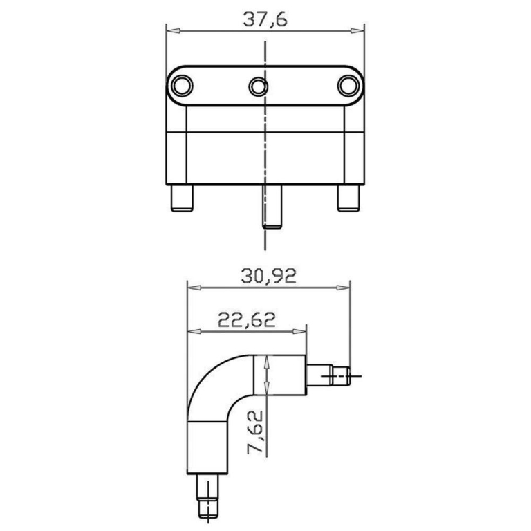Deko-Light Elektrisches Systemzubehör , Winkelverbinder Mia vertikal, schwarz, Tiefe: 22.62 mm, Breite: 37.6 mm