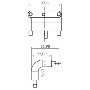 Elektrisches Systemzubehör , Winkelverbinder Mia vertikal, schwarz, Tiefe: 22.62 mm, Breite: 37.6 mm