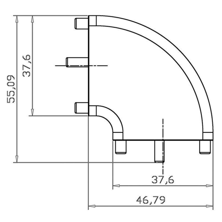 Deko-Light Mechanisches Systemzubehör, Winkelverbinder Mia flach, weiß, Tiefe: 46.79 mm, Breite: 37.6 mm, Höhe: