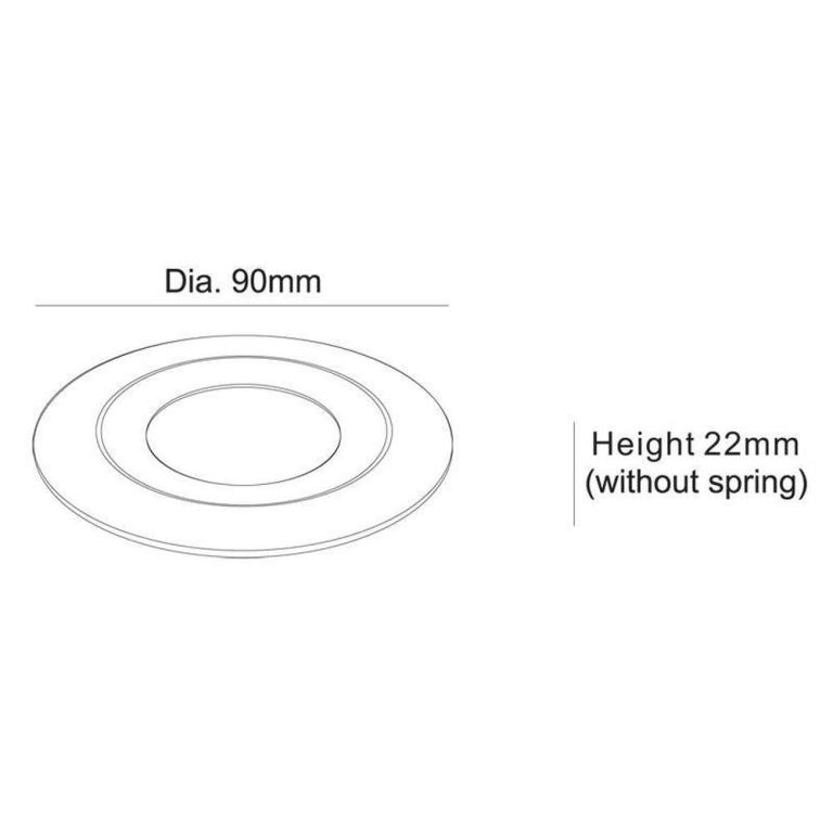 Deko-Light Mechanisches Systemzubehör, Rahmen für Lesath rund,chrom, Höhe: 22 mm, Durchmesser: 90 mm