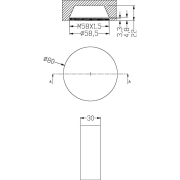 Mechanisches Systemzubehör, Acrylring rund 90mm, COB 68, M58, Höhe: 30 mm, Durchmesser: 90 mm