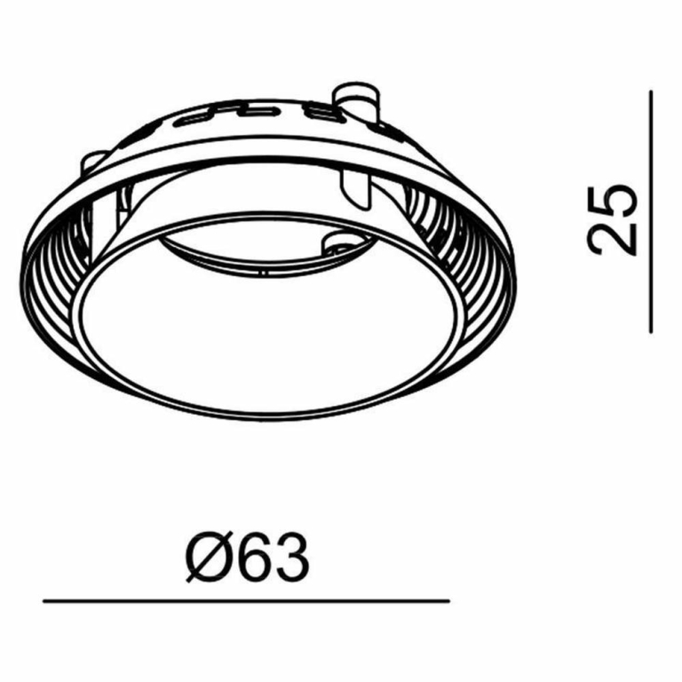 Deko-Light Mechanisches Systemzubehör, Reflektor Ring II Schwarz für Serie Uni II Mini, Höhe: 25 mm, Durchmesse