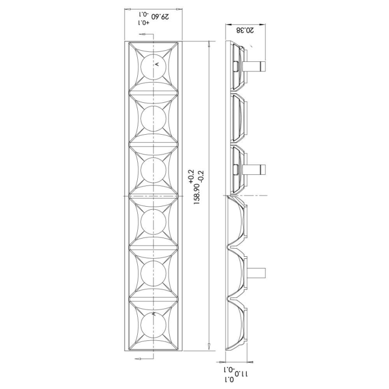 Deko-Light Mechanisches Systemzubehör, Ceti Spot Anti Glare white, Tiefe: 158.9 mm, Breite: 20.38 mm, Höhe: 29.