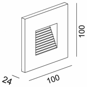 Mechanisches Systemzubehör, Abdeckung schwarz eckig für Light Base II COB Outdoor, Tiefe: 100 mm, Br