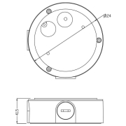 Mechanisches Systemzubehör, Aufbaugehäuse für Serie Colt 15/30W, Höhe: 41.5 mm, Durchmesser: 124 mm