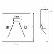 Mechanisches Systemzubehör, Abdeckung eckig weiß Winkel für Alwaid, Tiefe: 75 mm, Breite: 75 mm, Höh