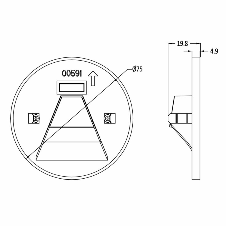 Deko-Light Mechanisches Systemzubehör, Abdeckung rund weiß Winkel für Alwaid, Höhe: 19.8 mm, Durchmesser: 75 mm