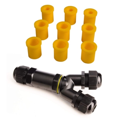 Deko-Light Elektrisches Montagezubehör, Outdoor Multi Y-Verbinder für 3 Kabel 4-14 mm, 3 Adern 0.5-4 mm², max.