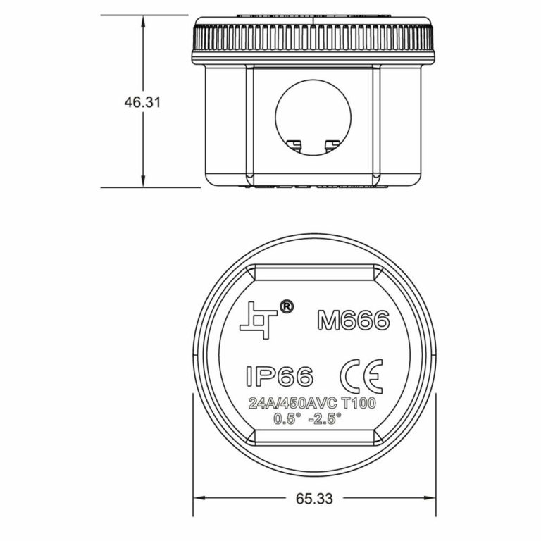Deko-Light Elektrisches Montagezubehör, Outdoor 2-fach-Verteiler rund für Kabel 5-12 mm, 0.5-2,5 mm², max. 450V