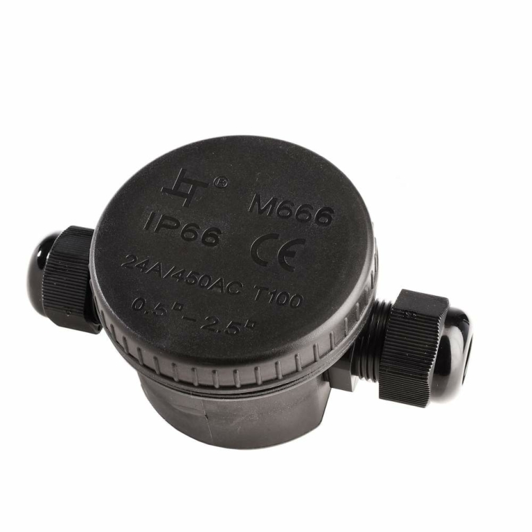Deko-Light Elektrisches Montagezubehör, Outdoor 2-fach-Verteiler rund für Kabel 5-12 mm, 0.5-2,5 mm², max. 450V