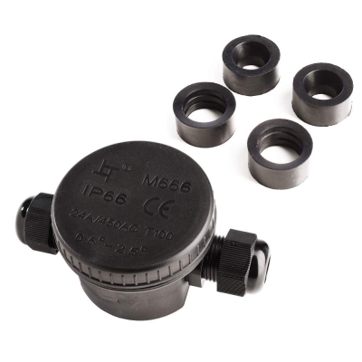 Deko-Light Elektrisches Montagezubehör, Outdoor 2-fach-Verteiler rund für Kabel 5-12 mm, 0.5-2,5 mm², max. 450V