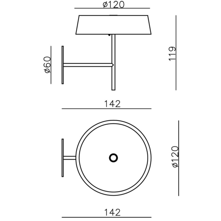 Deko-Light Mechanisches Systemzubehör, Wandhalter für Magnetleuchte Miram Rubin Rot, Breite: 85 mm, Höhe: 96 mm