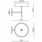 Mechanisches Systemzubehör, Wandhalter für Magnetleuchte Miram Gelb, Breite: 85 mm, Höhe: 96 mm