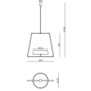 Mechanisches Systemzubehör, Pendel für Magnetleuchte Miram Grau, Breite: 205 mm, Höhe: 185 mm