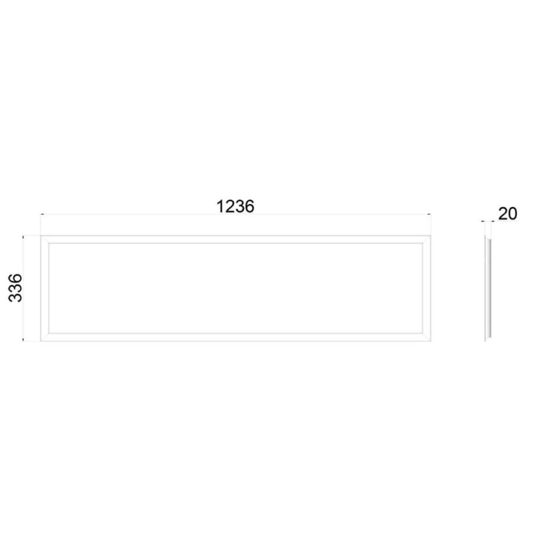 Deko-Light Mechanisches Systemzubehör, Einbaurahmen für 300x1200mm Panel, Tiefe: 336 mm, Breite: 1200 mm, Höhe: