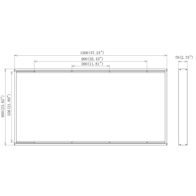 Deko-Light Mechanisches Systemzubehör, Aufbaurahmen für 600x1200mm Panel, Tiefe: 600 mm, Breite: 1218 mm, Höhe: