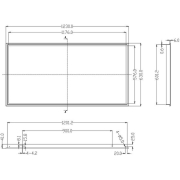 Mechanisches Systemzubehör, Einbaurahmen für 600x1200mm Backlit Panel, Tiefe: 630 mm, Breite: 1200 m