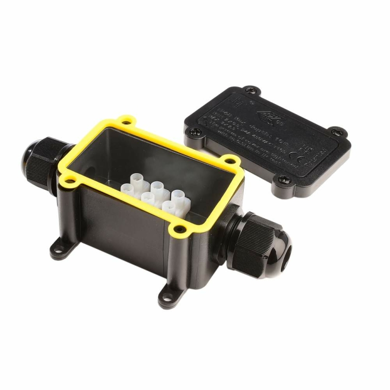 Deko-Light Elektrisches Montagezubehör, Outdoor 2-fach-Verteiler eckig für Kabel 5-12 mm, 0.5-2,5 mm², max. 450