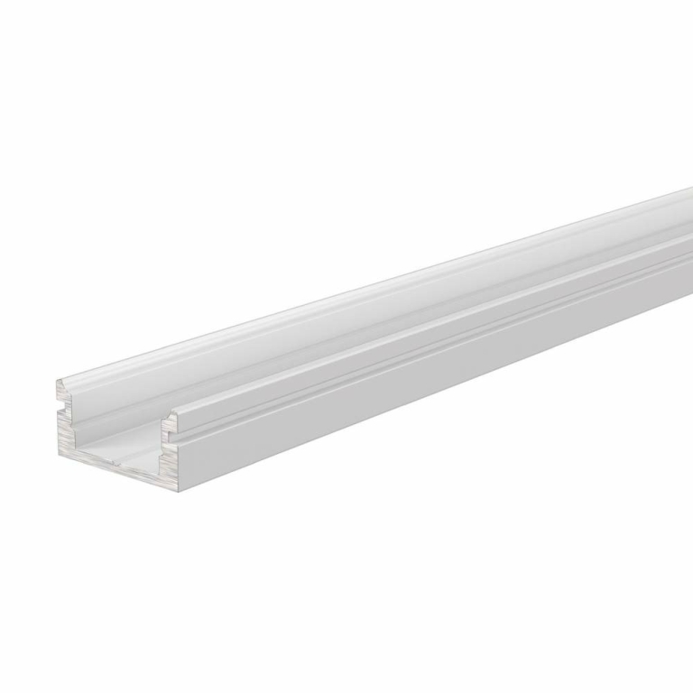 Deko-Light Profil, U-Profil flach AU-01-08, 8 - 9,3 mm LED Stripes, Aluminium, Weiß, Tiefe: 2000 mm, Breite: 14