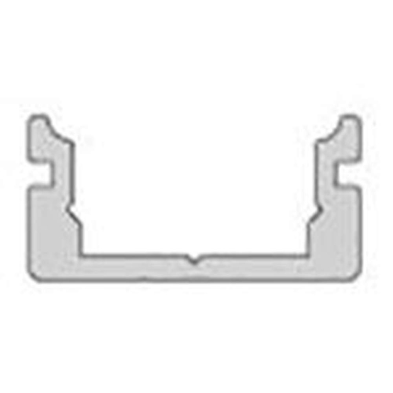 Deko-Light Profil, U-Profil flach AU-01-08, 8 - 9,3 mm LED Stripes, Aluminium, Silber, Gebürstet, Tiefe: 2000 m