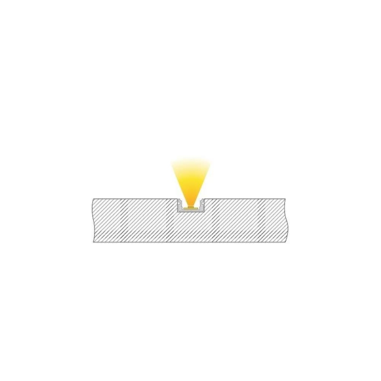 Deko-Light Profil, U-Profil flach AU-01-08, 8 - 9,3 mm LED Stripes, Aluminium, Silber, Gebürstet, Tiefe: 2000 m