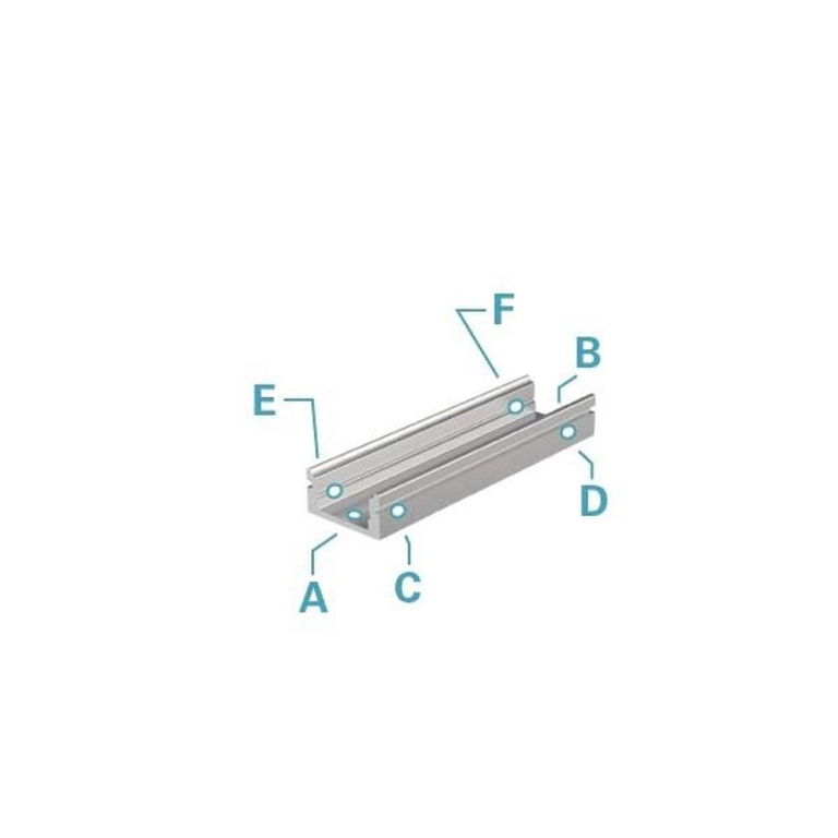Deko-Light Profil, U-Profil flach AU-01-08, 8 - 9,3 mm LED Stripes, Aluminium, Silber, Gebürstet, Tiefe: 2000 m