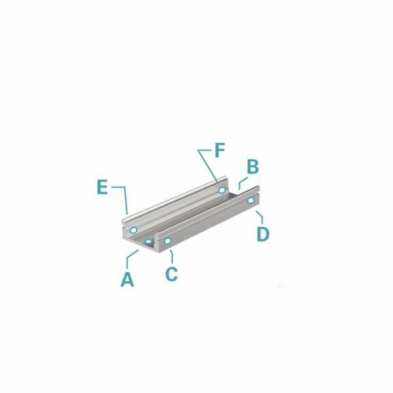 Deko-Light Profil, U-Profil flach AU-01-10, 10 - 11,3 mm LED Stripes, Aluminium, Silber, Eloxiert, Tiefe: 1000
