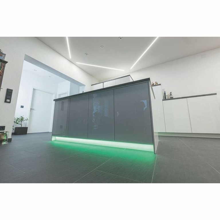 Deko-Light Profil, U-Profil flach AU-01-15, 15 - 16,3 mm LED Stripes, Aluminium, Schwarz, Eloxiert, Tiefe: 2000