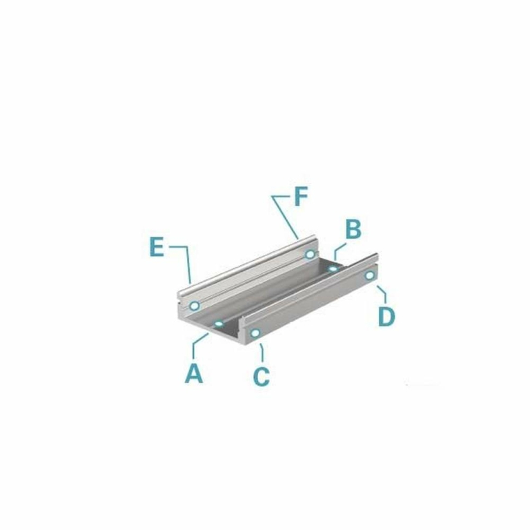 Deko-Light Profil, U-Profil flach AU-01-15, 15 - 16,3 mm LED Stripes, Aluminium, Schwarz, Eloxiert, Tiefe: 2000