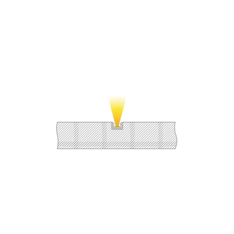 Deko-Light Profil, U-Profil flach AU-01-05, 5 - 5,7 mm LED Stripes, Aluminium, Silber, Eloxiert, Tiefe: 1000 mm