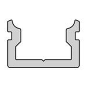 Profil, U-Profil flach AU-01-05, 5 - 5,7 mm LED Stripes, Aluminium, Silber, Eloxiert, Tiefe: 1000 mm