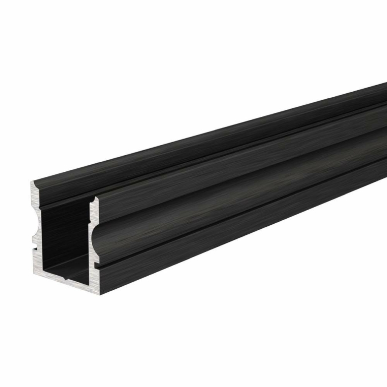 Deko-Light Profil, U-Profil hoch AU-02-08, 8 - 9,3 mm LED Stripes, Aluminium, Schwarz, Eloxiert, Tiefe: 2000 mm