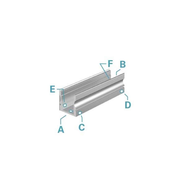 Deko-Light Profil, U-Profil hoch AU-02-10, 10 - 11,3 mm LED Stripes, Aluminium, Silber, Eloxiert, Tiefe: 4000 m