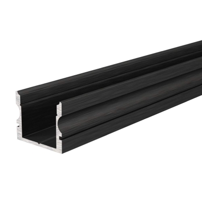 Deko-Light Profil, U-Profil hoch AU-02-12, 12 - 13,3 mm LED Stripes, Aluminium, Schwarz, Eloxiert, Tiefe: 2000