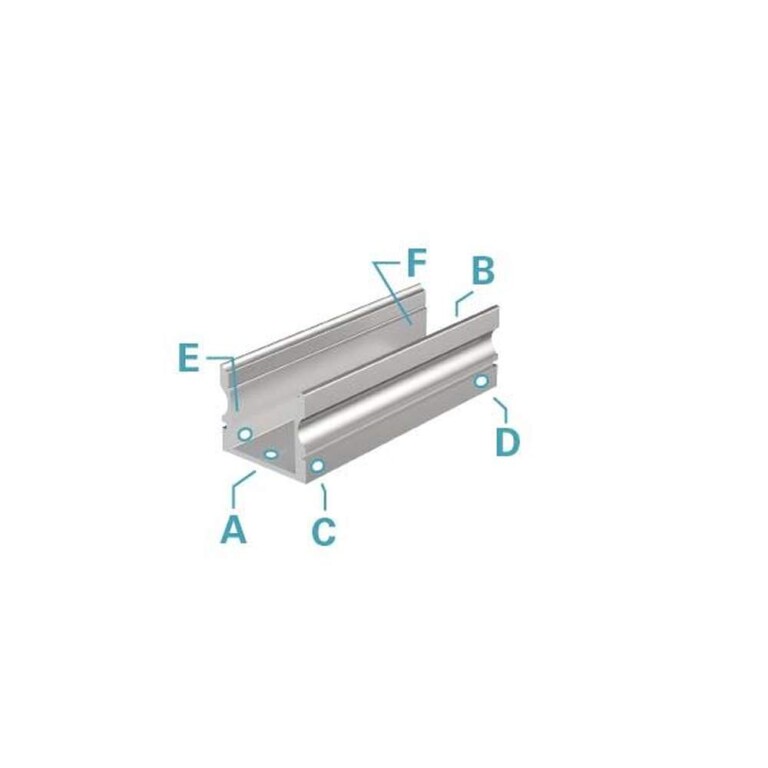 Deko-Light Profil, U-Profil hoch AU-02-12, 12 - 13,3 mm LED Stripes, Aluminium, Silber, Eloxiert, Tiefe: 3000 m