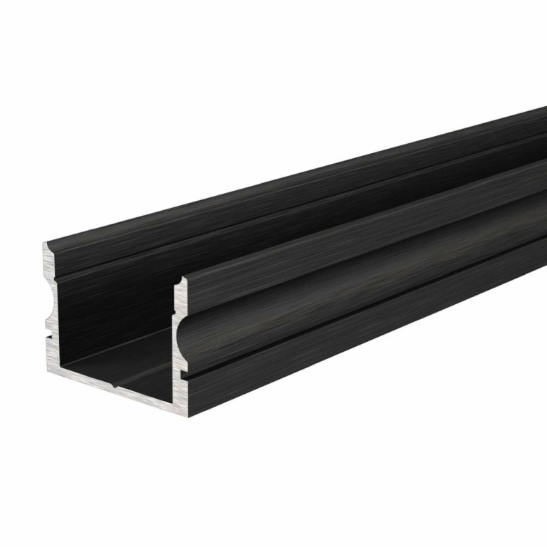 Deko-Light Profil, U-Profil hoch AU-02-15, 15 - 16,3 mm LED Stripes, Aluminium, Schwarz, Eloxiert, Tiefe: 2000