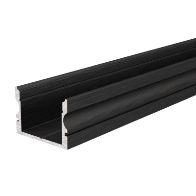 Deko-Light Profil, U-Profil hoch AU-02-15, 15 - 16,3 mm LED Stripes, Aluminium, Schwarz, Eloxiert, Tiefe: 2000