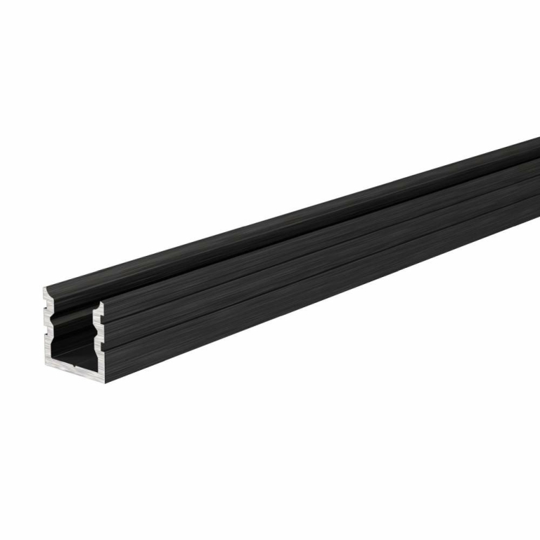 Deko-Light Profil, U-Profil hoch AU-02-05, 5 - 5,7 mm LED Stripes, Aluminium, Schwarz, Gebürstet, Tiefe: 2000 m