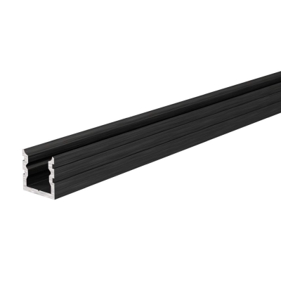 Deko-Light Profil, U-Profil hoch AU-02-05, 5 - 5,7 mm LED Stripes, Aluminium, Schwarz, Gebürstet, Tiefe: 2000 m