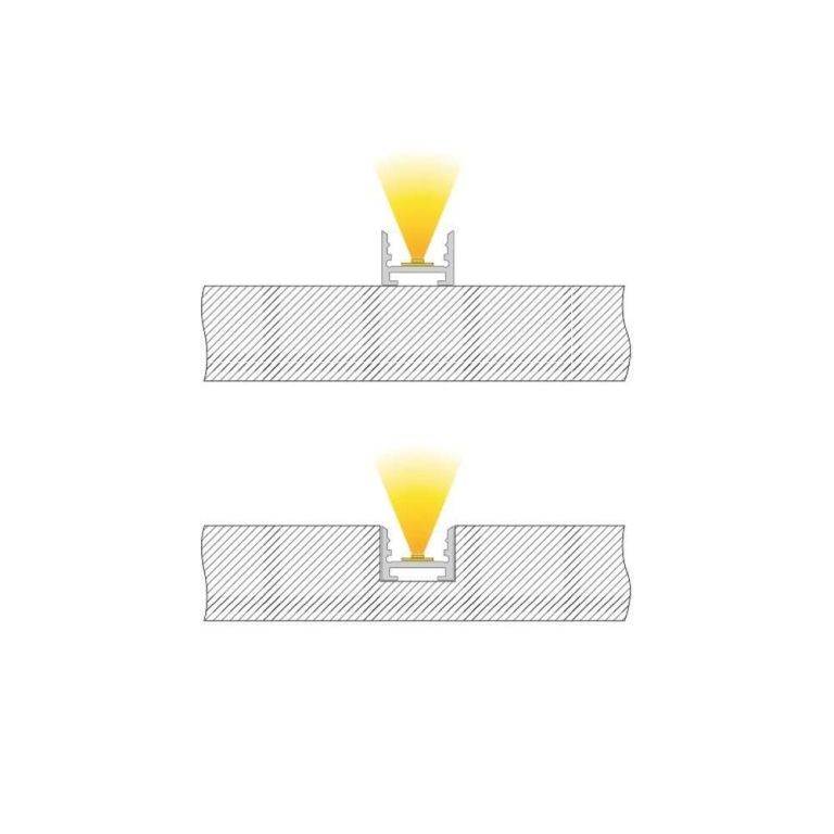 Deko-Light Profil, Nuten-Profil, U-hoch AU-10-12, Aluminium, Silber, Eloxiert, Tiefe: 2000 mm, Breite: 18.2 mm,