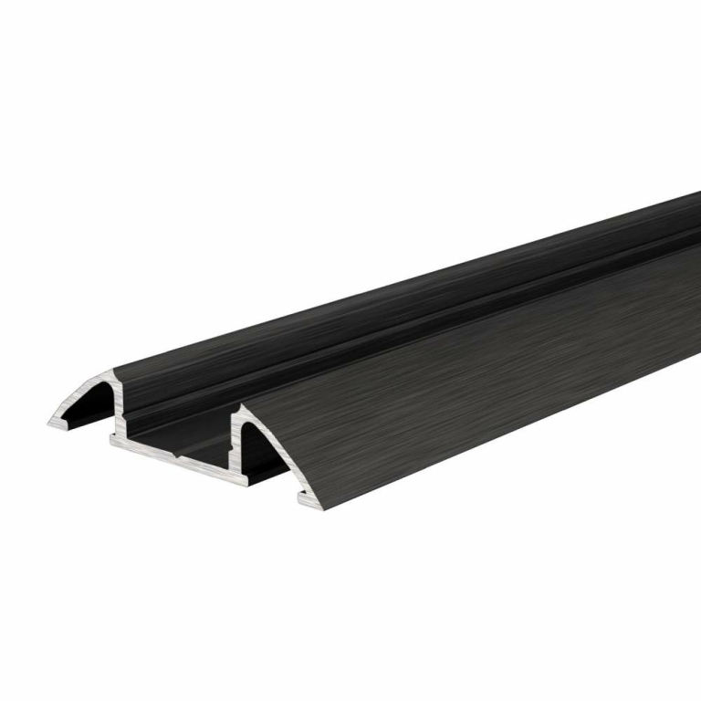 Deko-Light Profil, Unterbau-Profil flach AM-01-10, 10 - 11,3 mm LED Stripes, Aluminium, Schwarz, Gebürstet, Tie