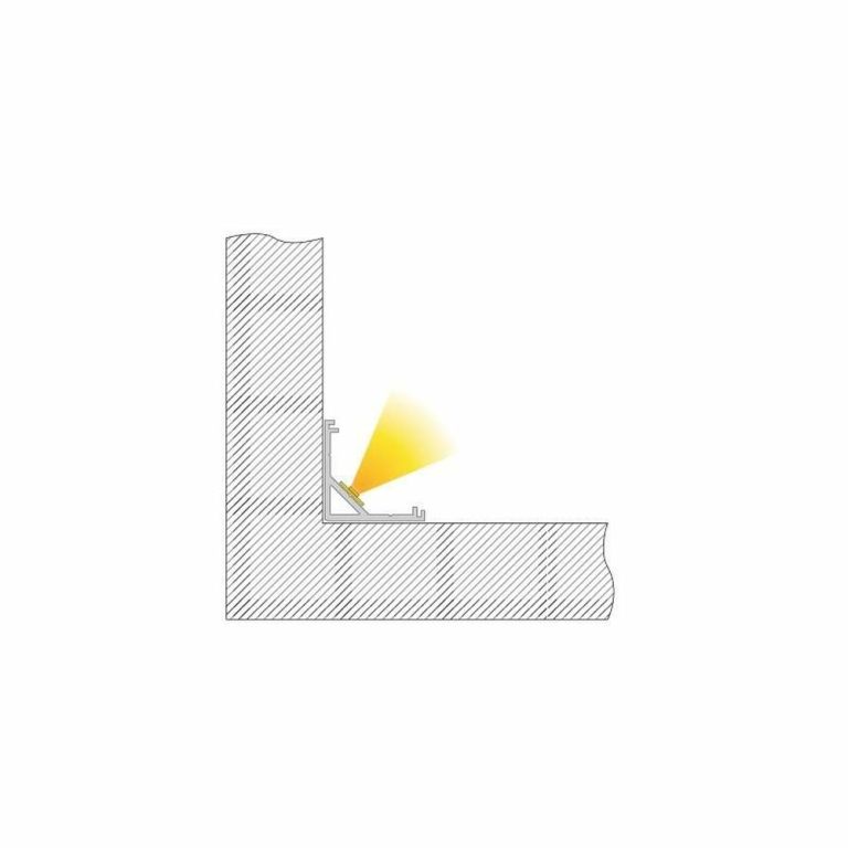 Deko-Light Profil, Eck-Profil AV-03-12, 12 - 13,3 mm LED Stripes, Aluminium, Silber, Eloxiert, Tiefe: 2500 mm,
