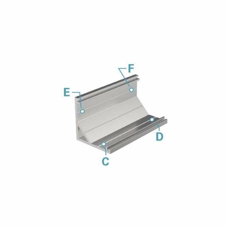Deko-Light Profil, Eck-Profil AV-03-12, 12 - 13,3 mm LED Stripes, Aluminium, Silber, Eloxiert, Tiefe: 2500 mm,