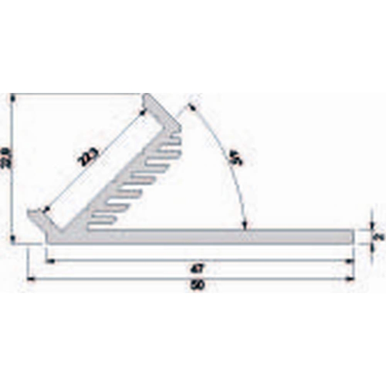 Deko-Light Profil, Winkel-Profil 45° AV-01-20, 22 mm LED Stripes, Aluminium, Tiefe: 2000 mm, Breite: 47 mm, Höh