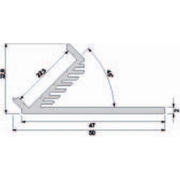 Profil, Winkel-Profil 45° AV-01-20, 22 mm LED Stripes, Aluminium, Tiefe: 2000 mm, Breite: 47 mm, Höh