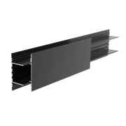 Profil, PLANO BSH - Leerprofil für Wandmontage,  85 x 38mm, schwarz mit LED-Träger, Länge 2000mm, <u