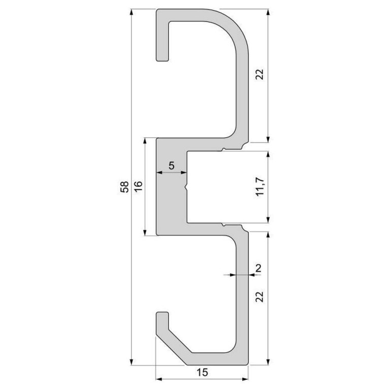 Deko-Light Profil, Sockel-Profil AM-02-10, 10 - 11,3 mm LED Stripes, Aluminium, Silber, Eloxiert, Tiefe: 3000 m