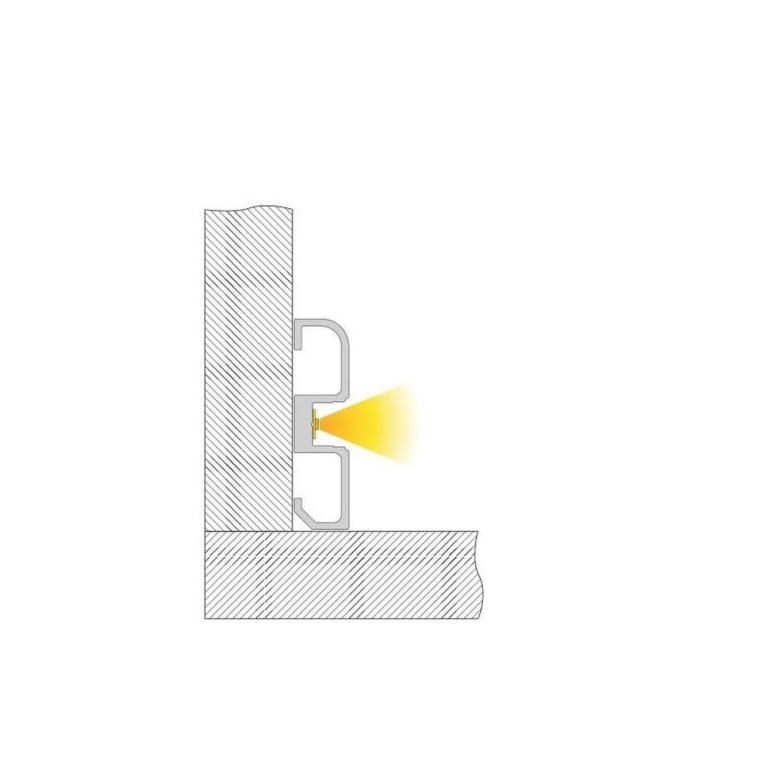 Deko-Light Profil, Sockel-Profil AM-02-10, 10 - 11,3 mm LED Stripes, Aluminium, Silber, Eloxiert, Tiefe: 3000 m